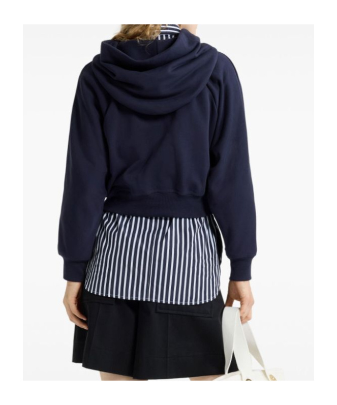 Patou Medallion Cropped Cotton Hoodie In Black