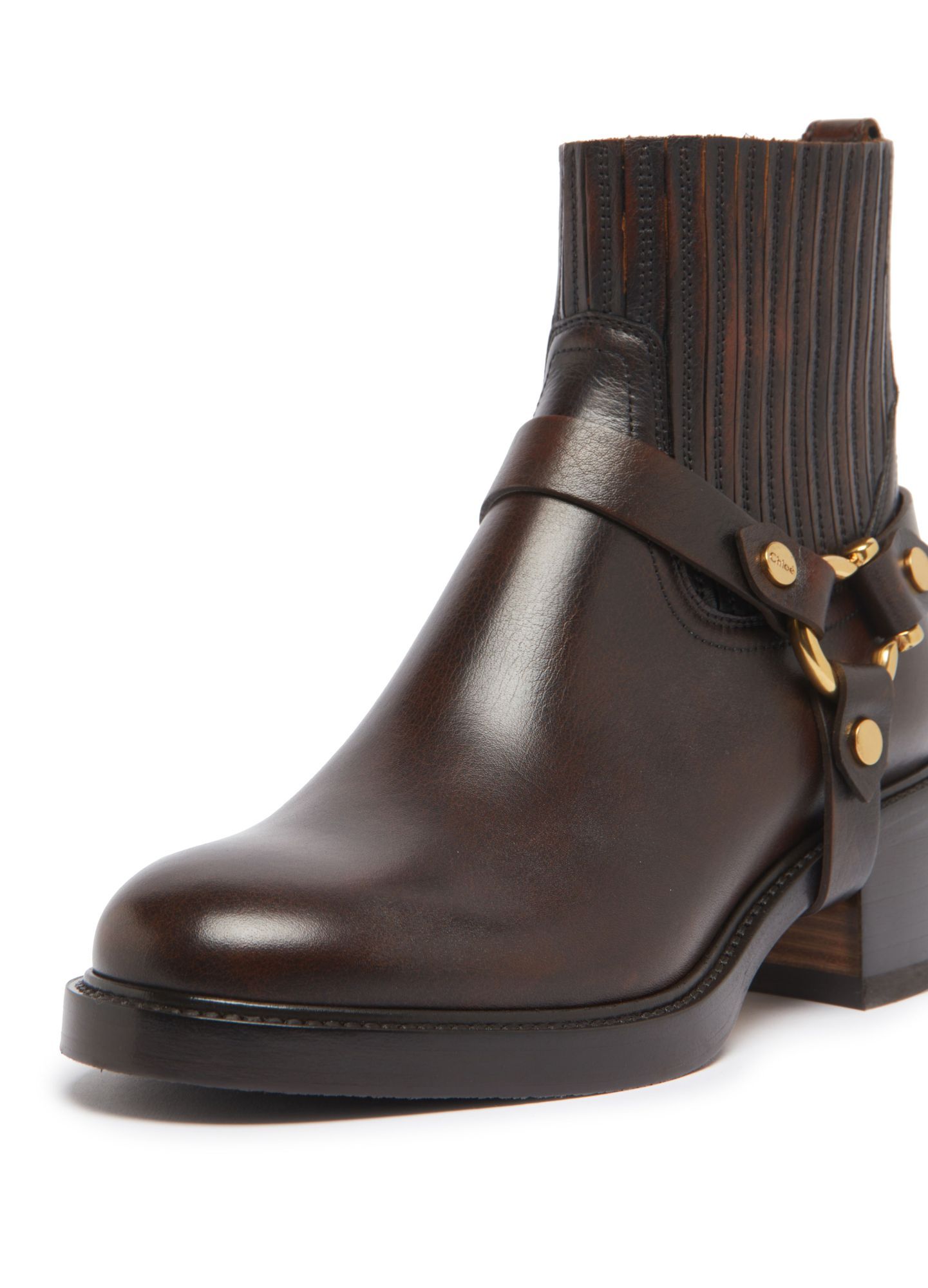 Shop Chloé Dakota Buckle Short Boots In Oak Brown