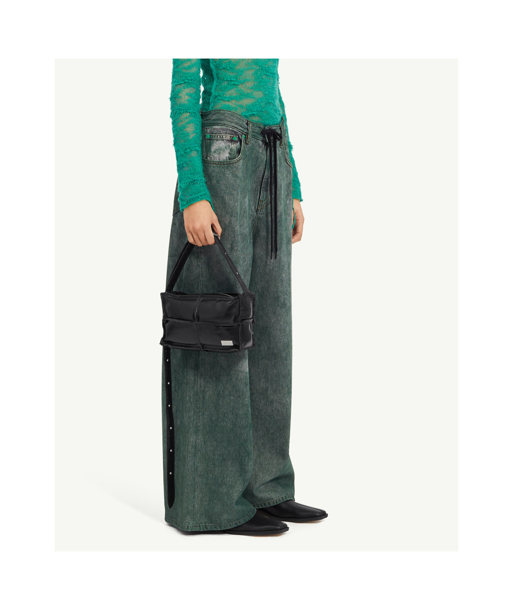 Shop Mm6 Maison Margiela Numeric Denim Trousers In Gray