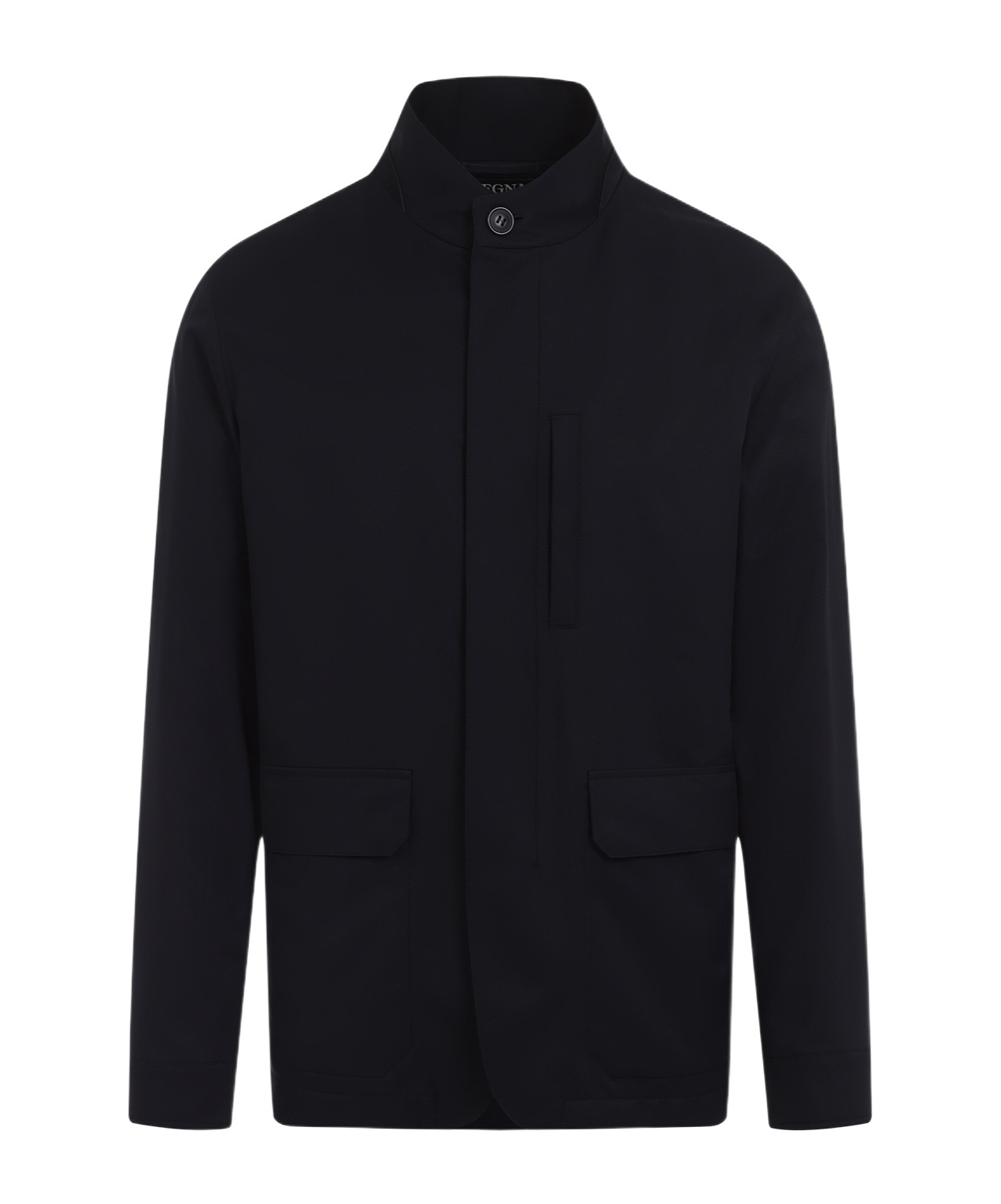 Shop Zegna Long Sleeve Casual Jacket In Blue Navy