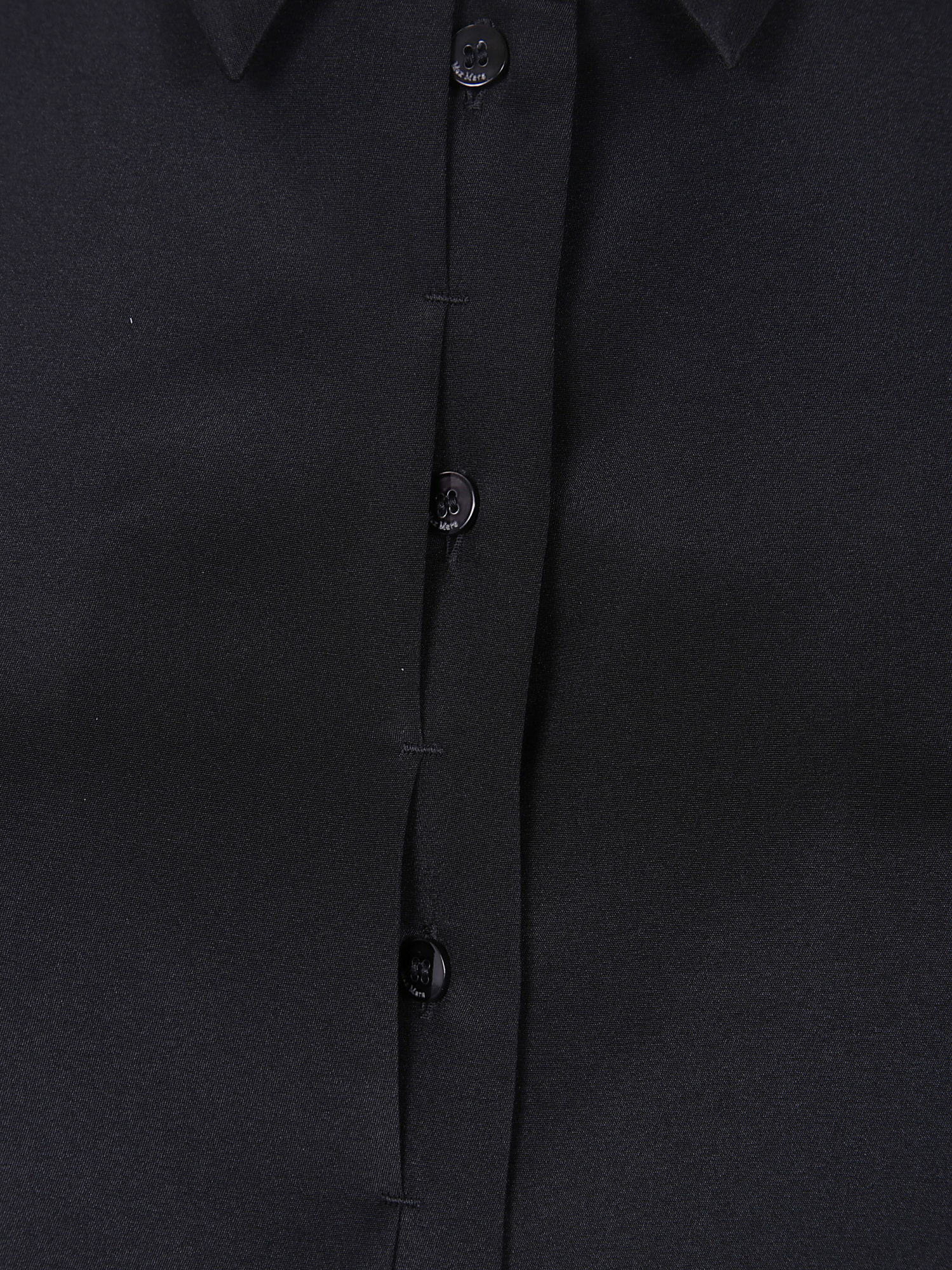 Max Mara Relaxed Fit Black Silk-elastane Blend Shirt In Black