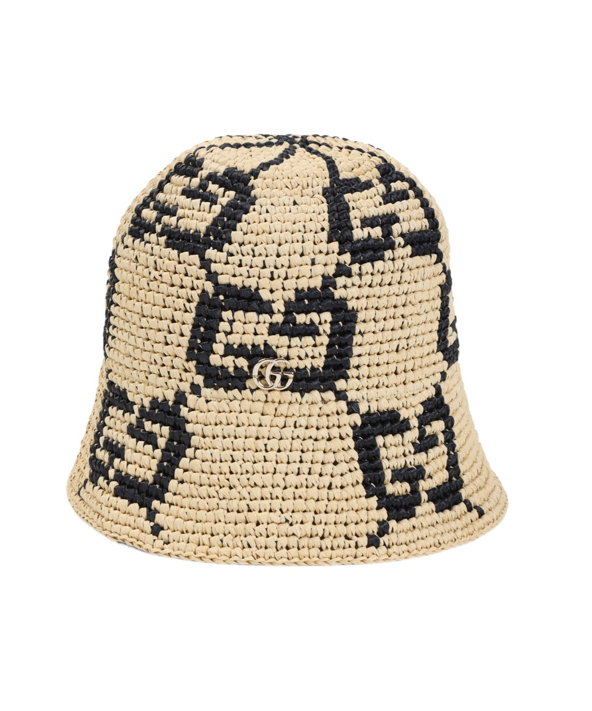 Gucci Gg Straw Cloche Hat In Nude