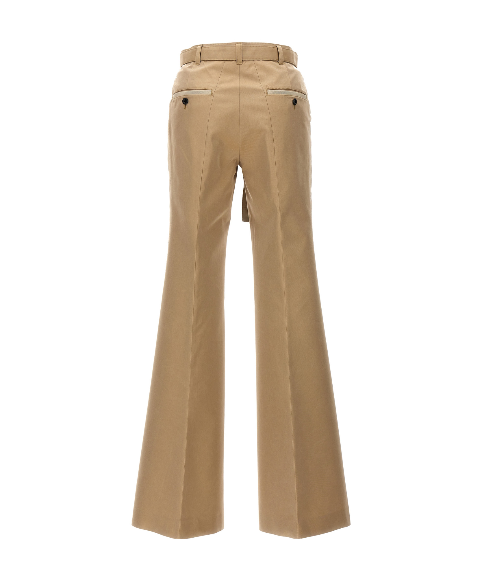 Sacai Gabardine Flared Trousers In Brown