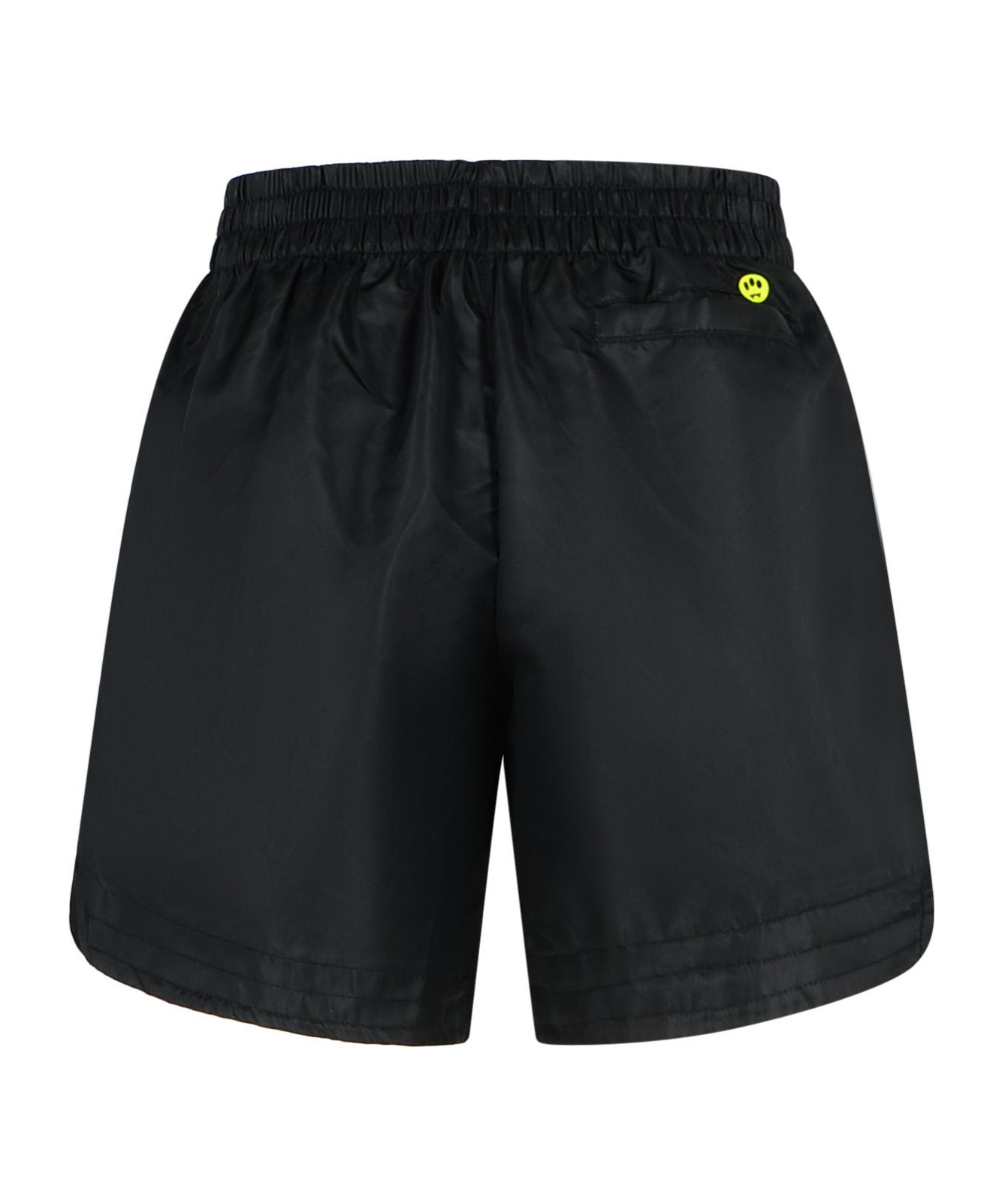 Barrow Black Nylon Basket Bermuda Shorts In Black