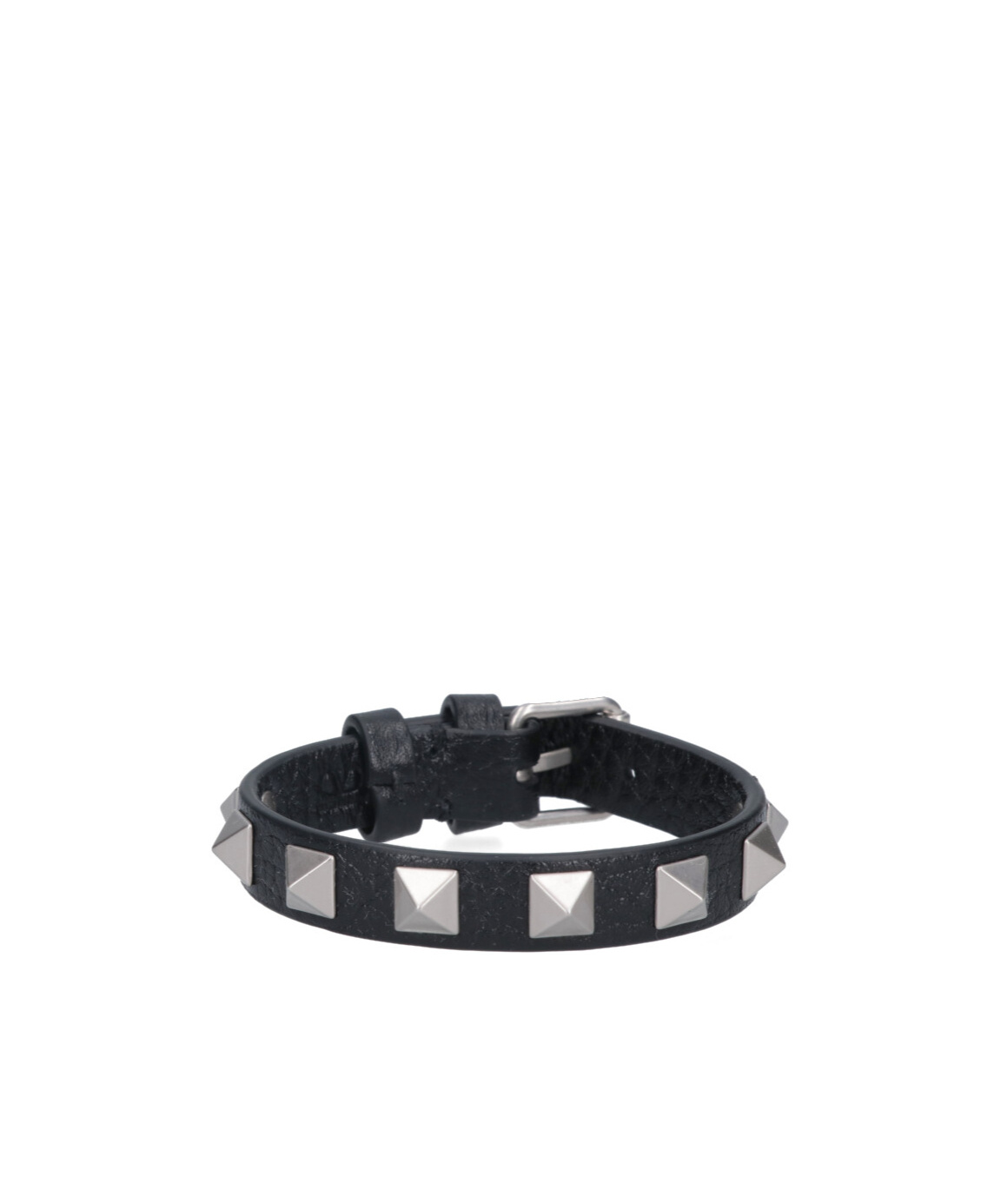 Valentino Studded Calfskin Strap Bracelet In Black