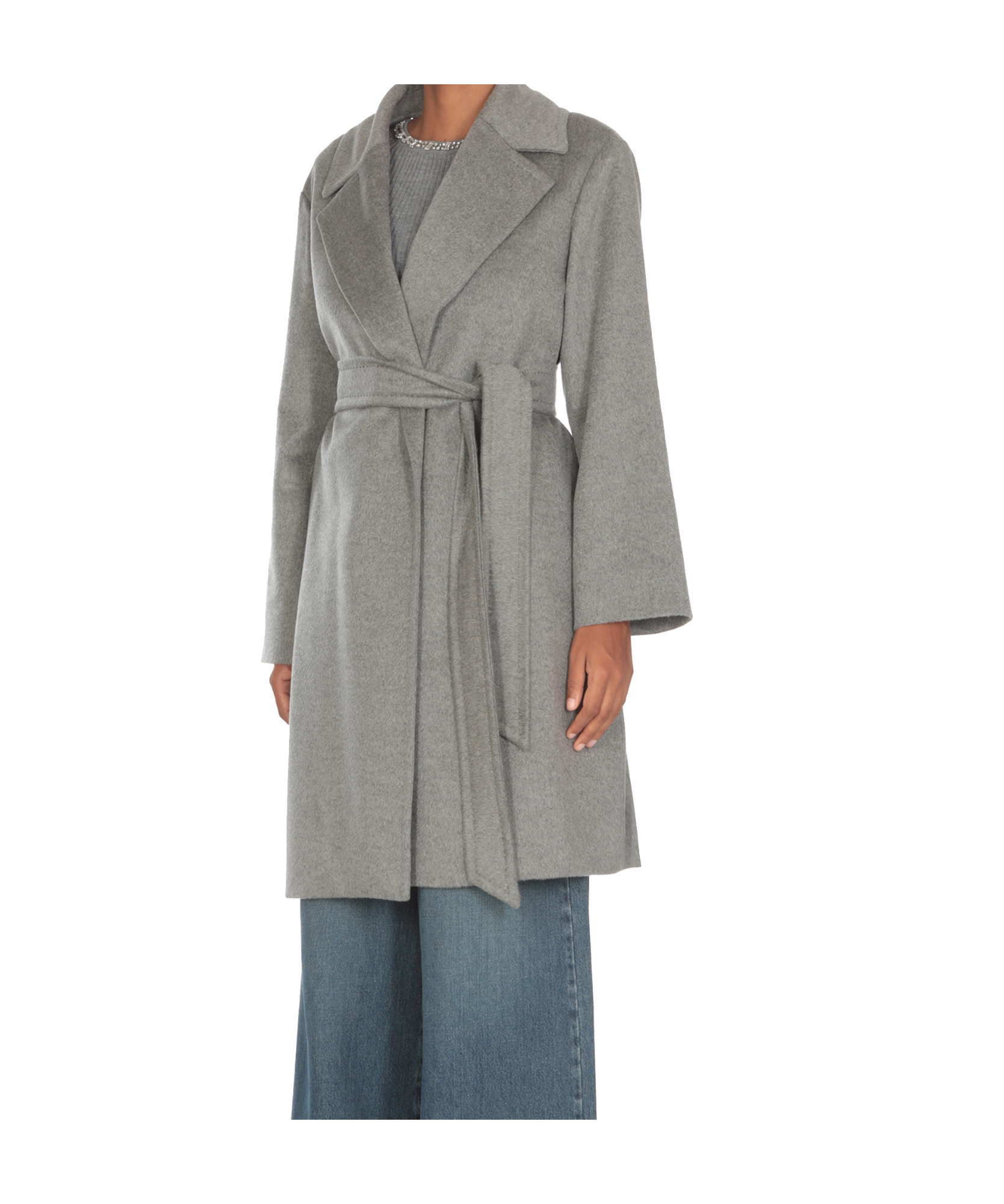Max Mara Long-sleeved Coat In Gray