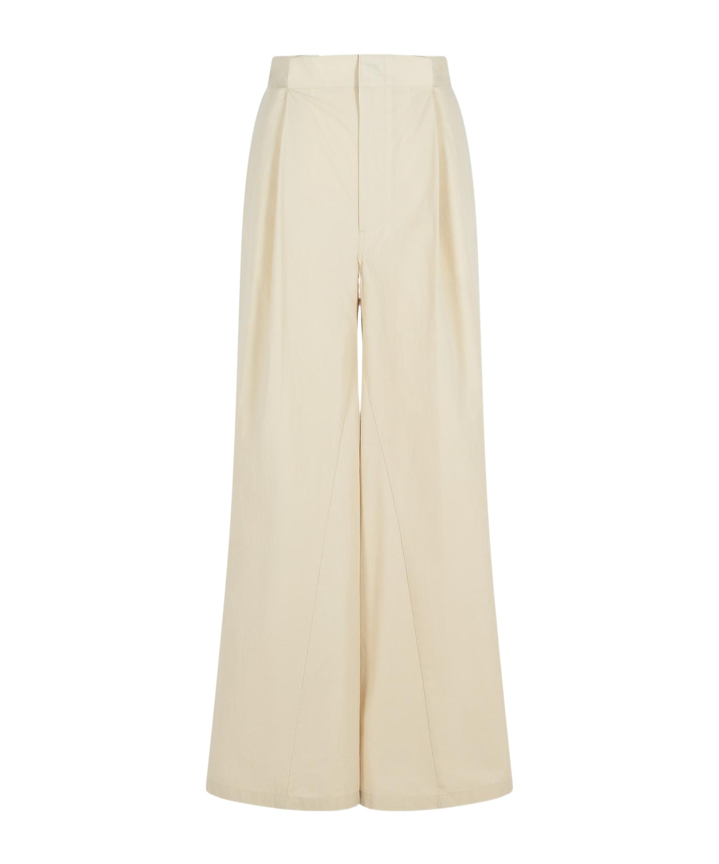 Maison Margiela Over Ivory Cotton Blend Pants In Nude