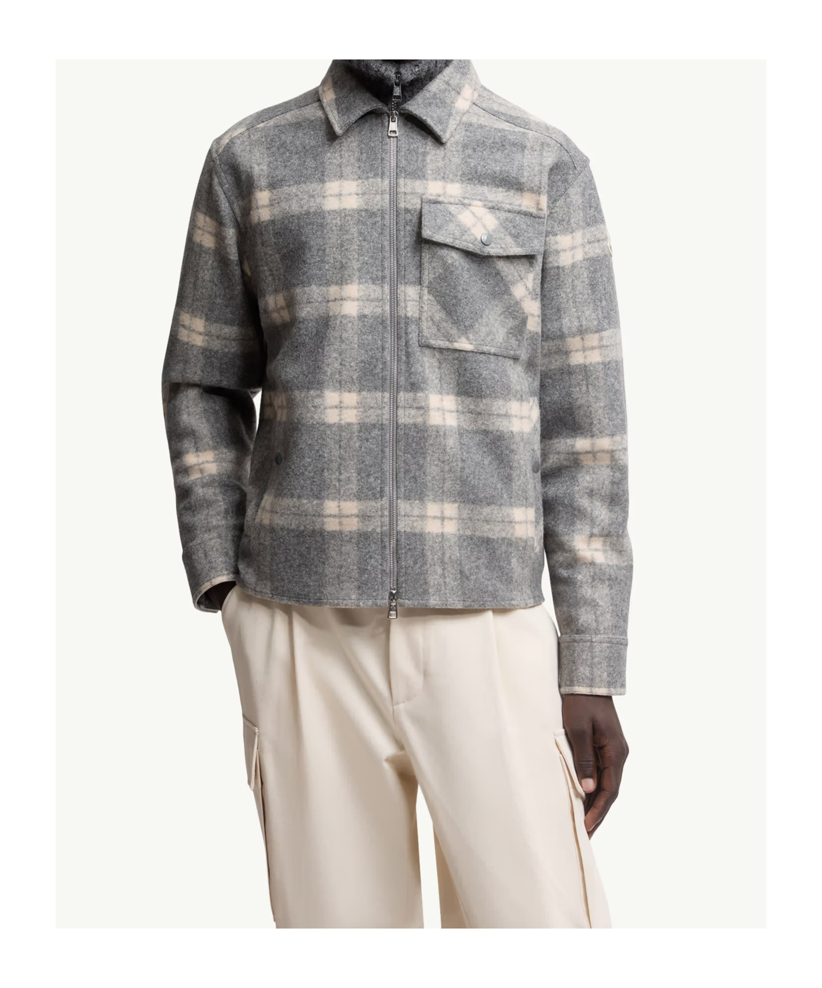 Moncler Graphic Logo Long Sleeve Cotton T-shirt In Gray