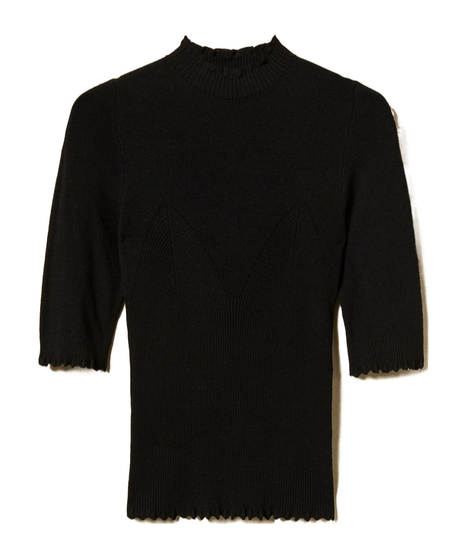 Shop Twinset Knitted T-shirt In Black