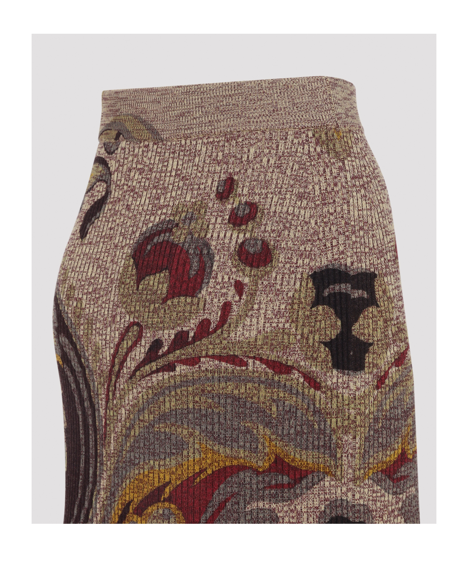 Etro Knit Midi Jupe Trompette In Multi