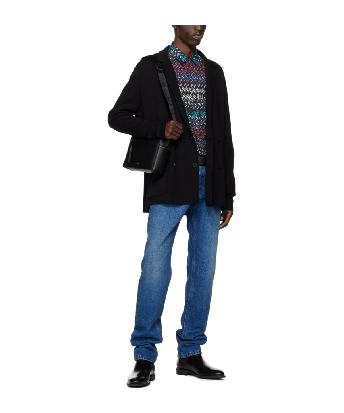 Shop Paul Smith Knitted Double-breasted Blazer In Black