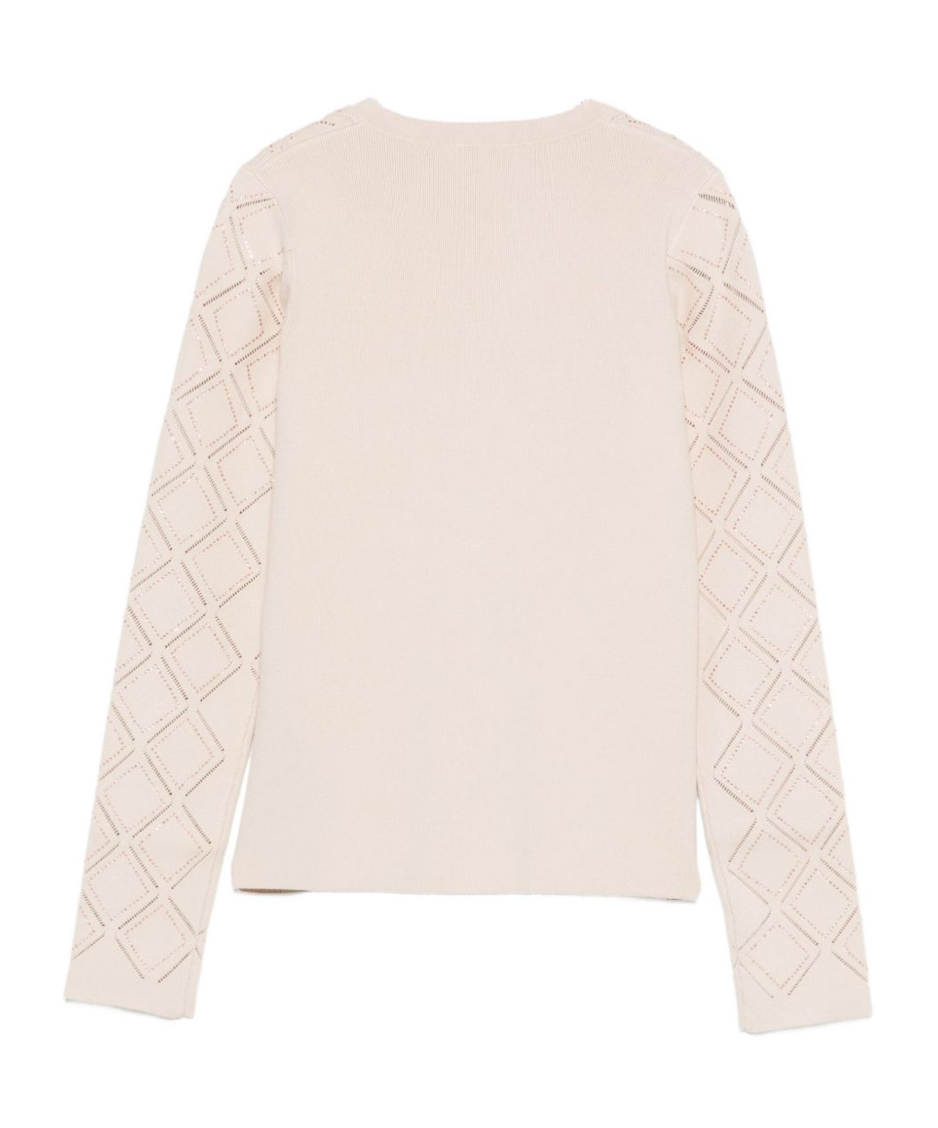 Blugirl Open-work Long-sleeved Knitted Sweater In White