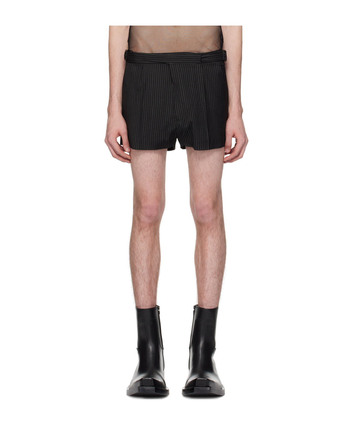 Egonlab Black Double Buckle Shorts In Black