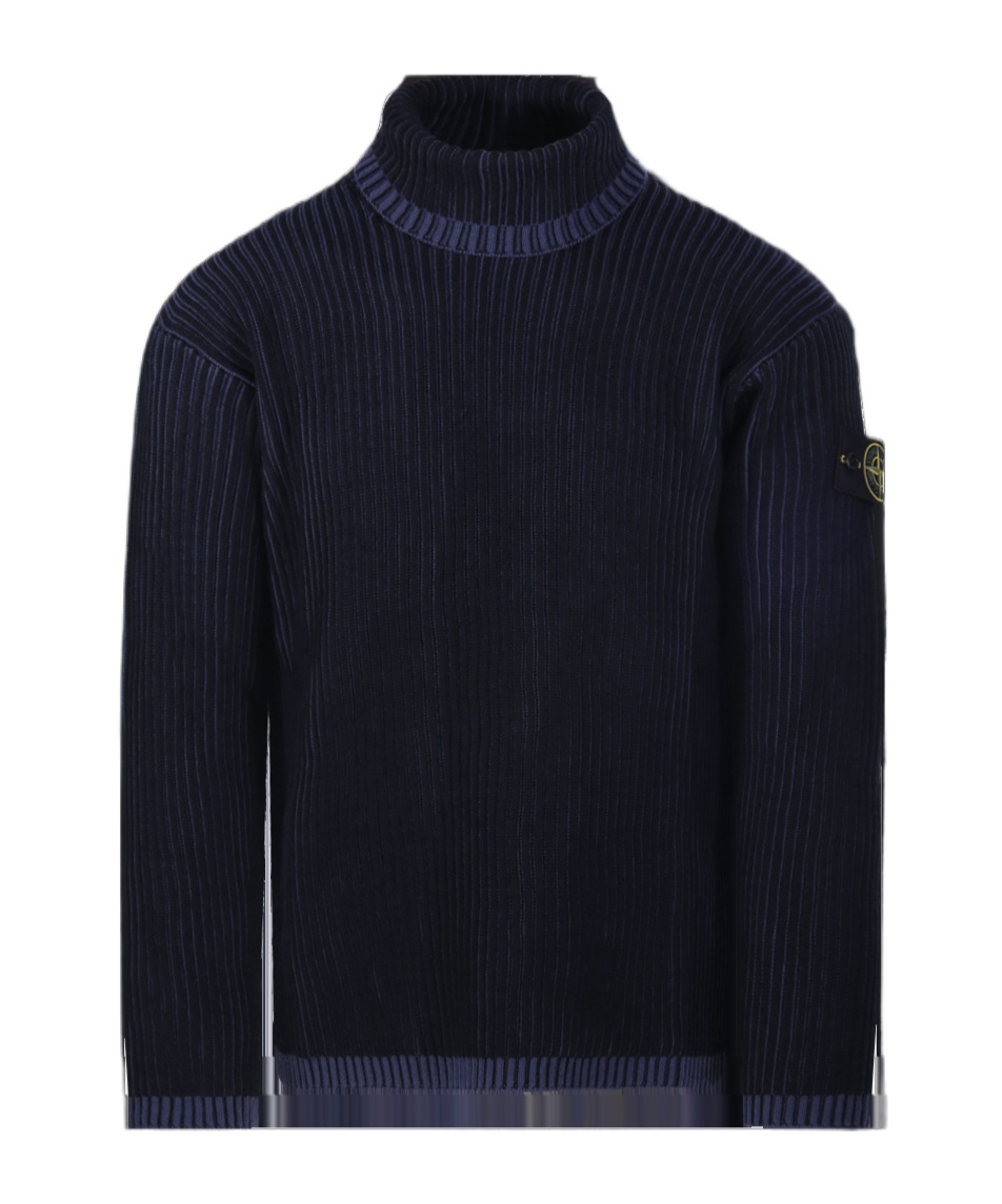 Stone Island Ribbed Knit In Blue