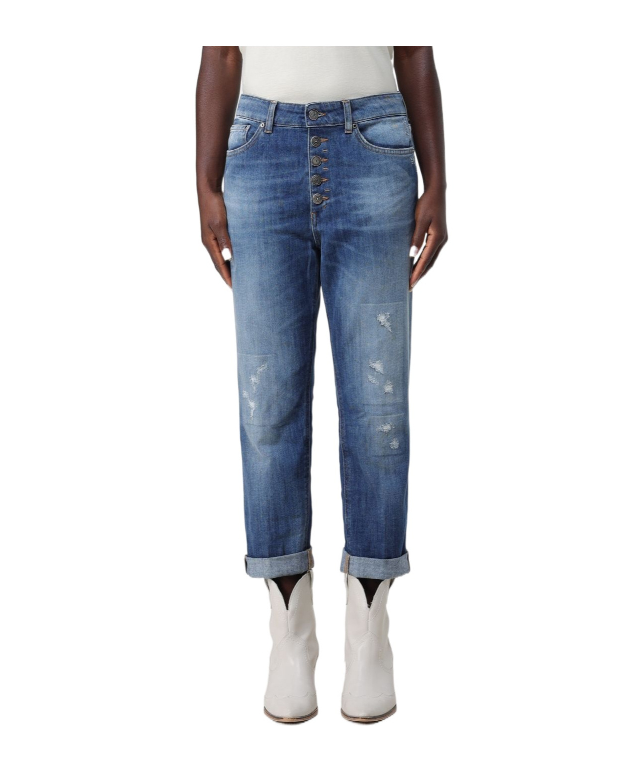 Dondup Jeans Woman Color Denim In Blue