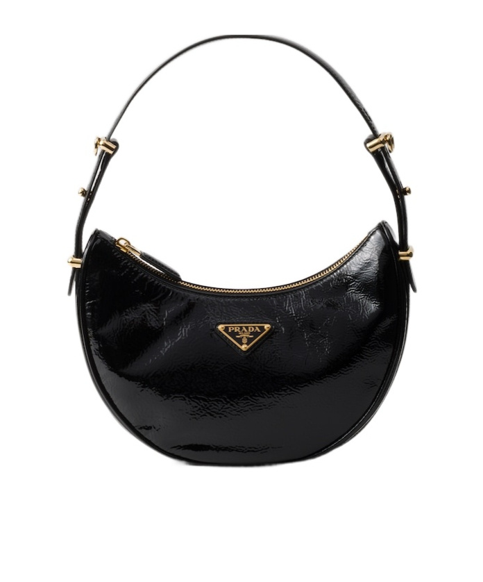 Prada Arqué Half Moon Shoulder Bag In Black