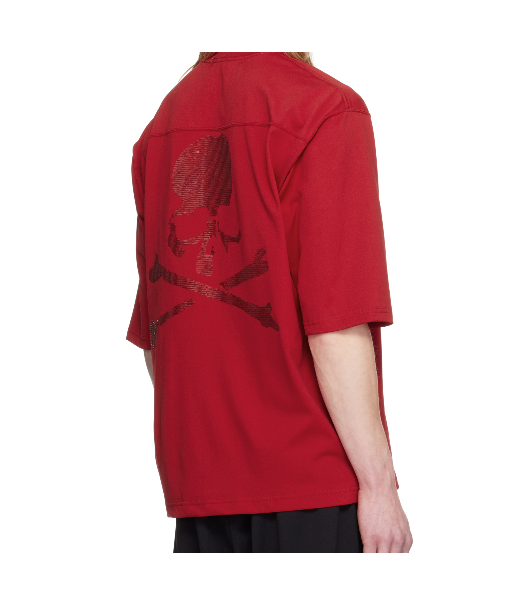 Mastermind Japan Red Mw Football V-neck Jersey In Red