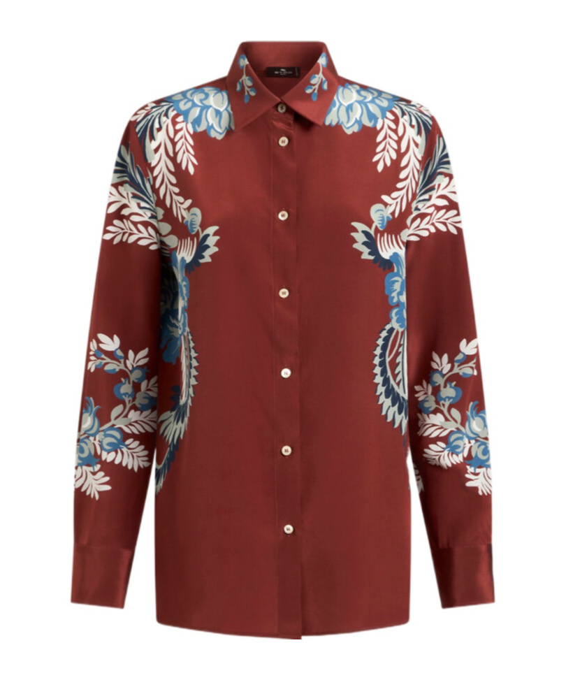 Shop Etro Long-sleeved Shirt In Red