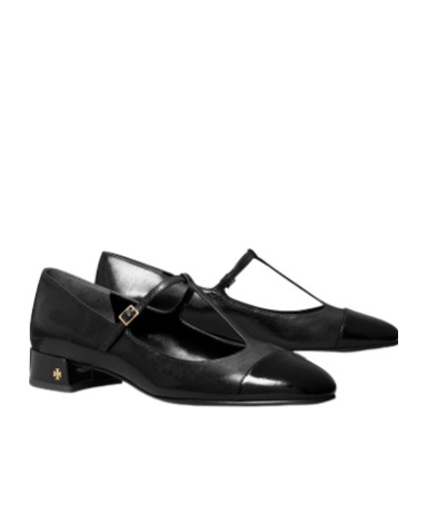 Tory Burch Round Head Ballet Shoes In Black