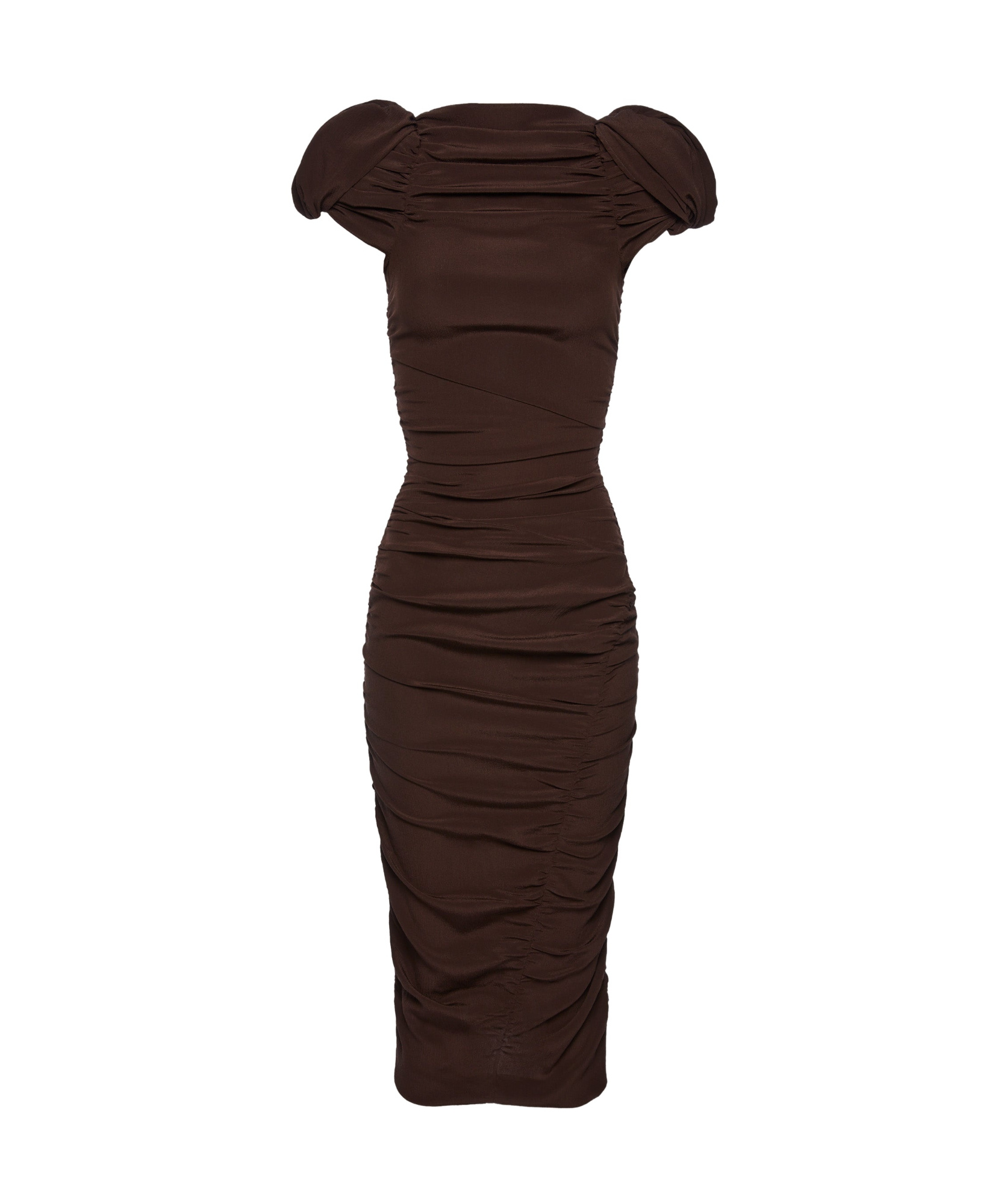Magda Butrym Medium Length Dress With Bubble Sleeves In Black