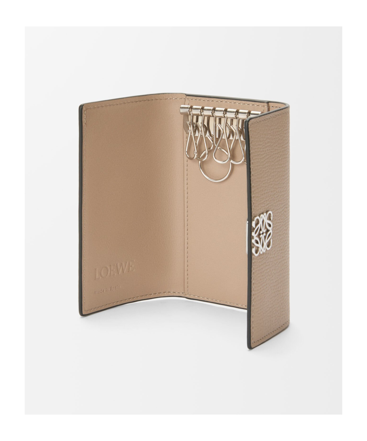 Loewe Anagram Key Case In Pebble Grained Calfskin In Multi