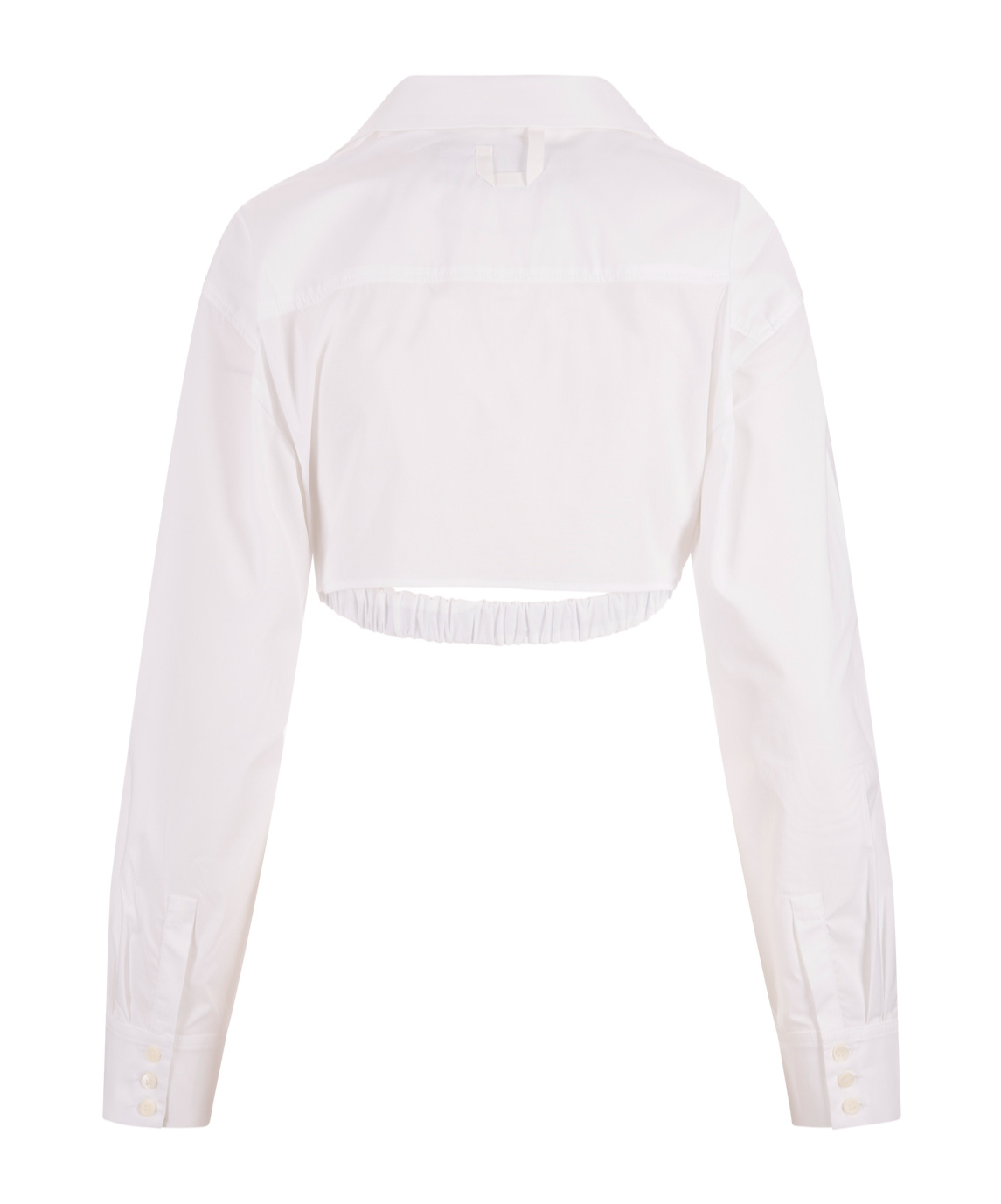 Jacquemus Twist Detailed Cropped Shirt In White