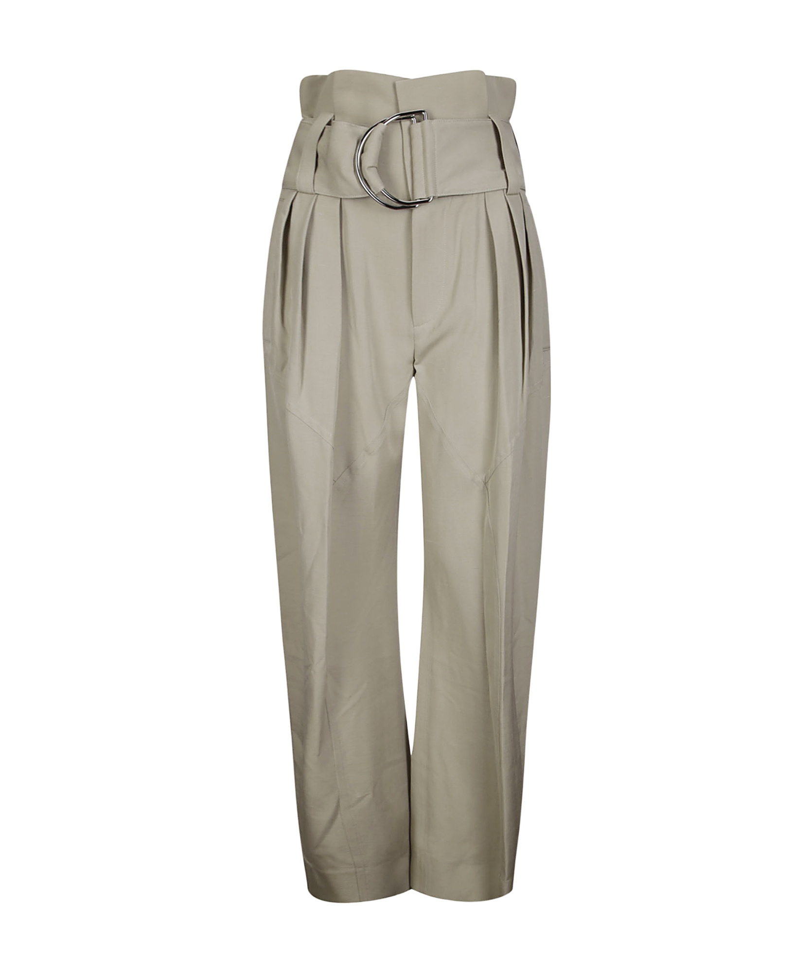 Jw Anderson Taupe Gathered Waist D-ring Trousers In Nude