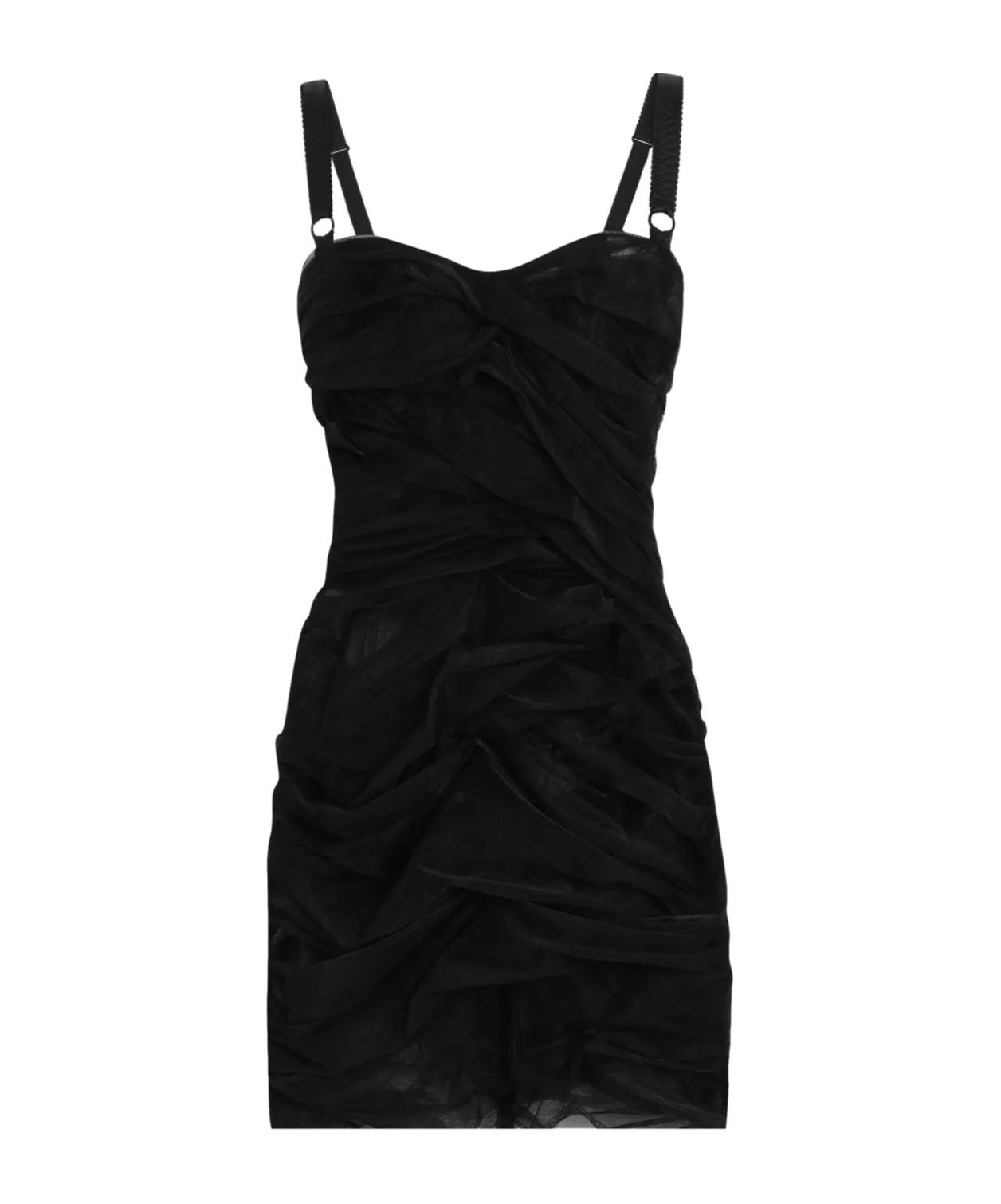 Dolce & Gabbana Draped Minidress In Black