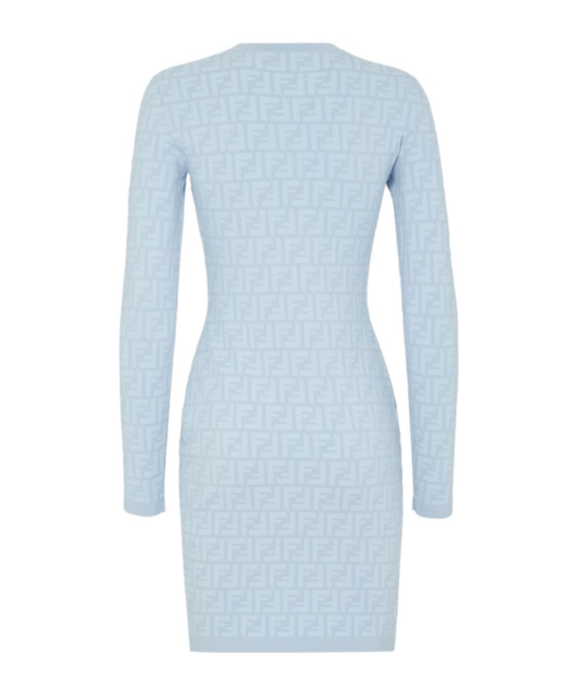 FENDI EMBOSSED-FF BODYCON DRESS 