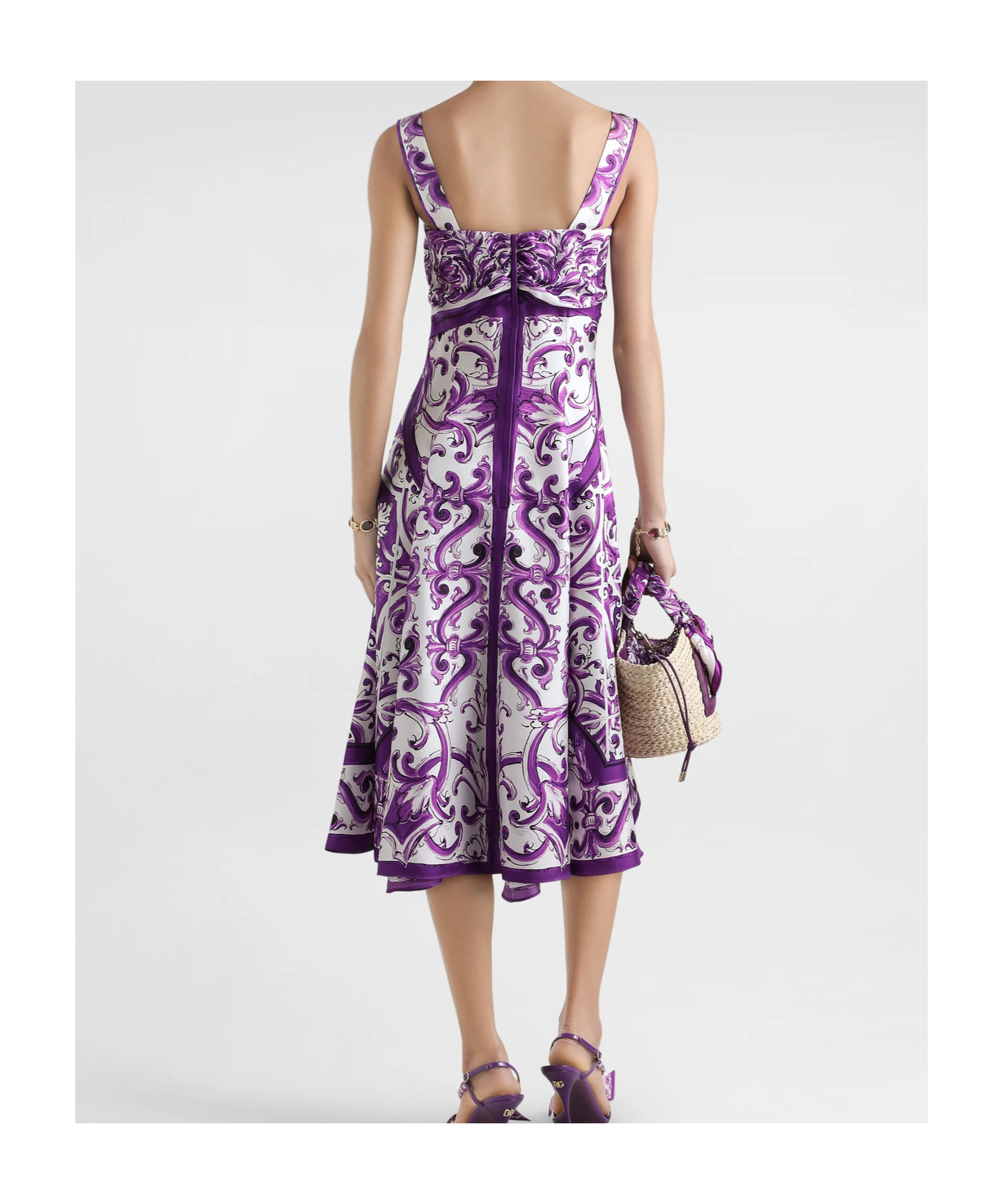 Dolce & Gabbana Majolica-print Midi Dress In Multi