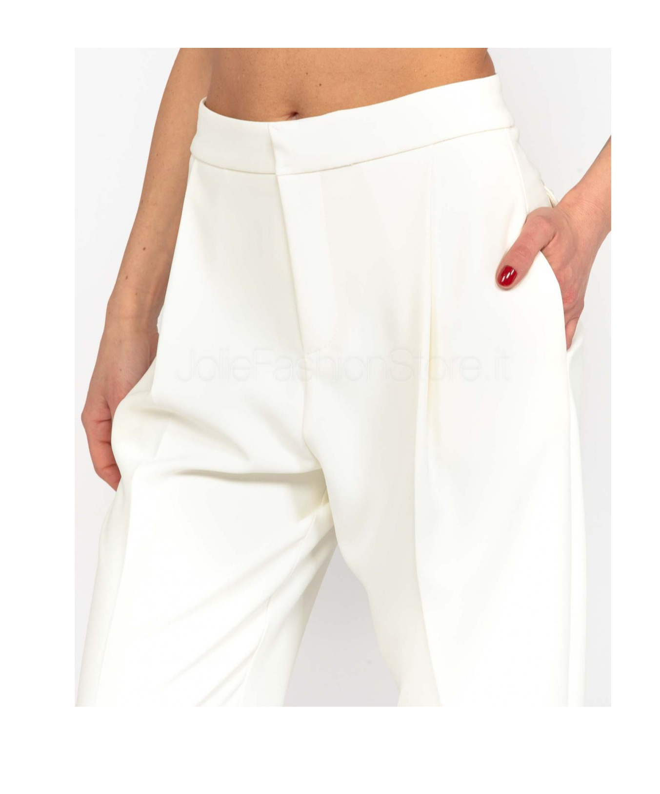 Elisabetta Franchi Creased Casual Pants In White