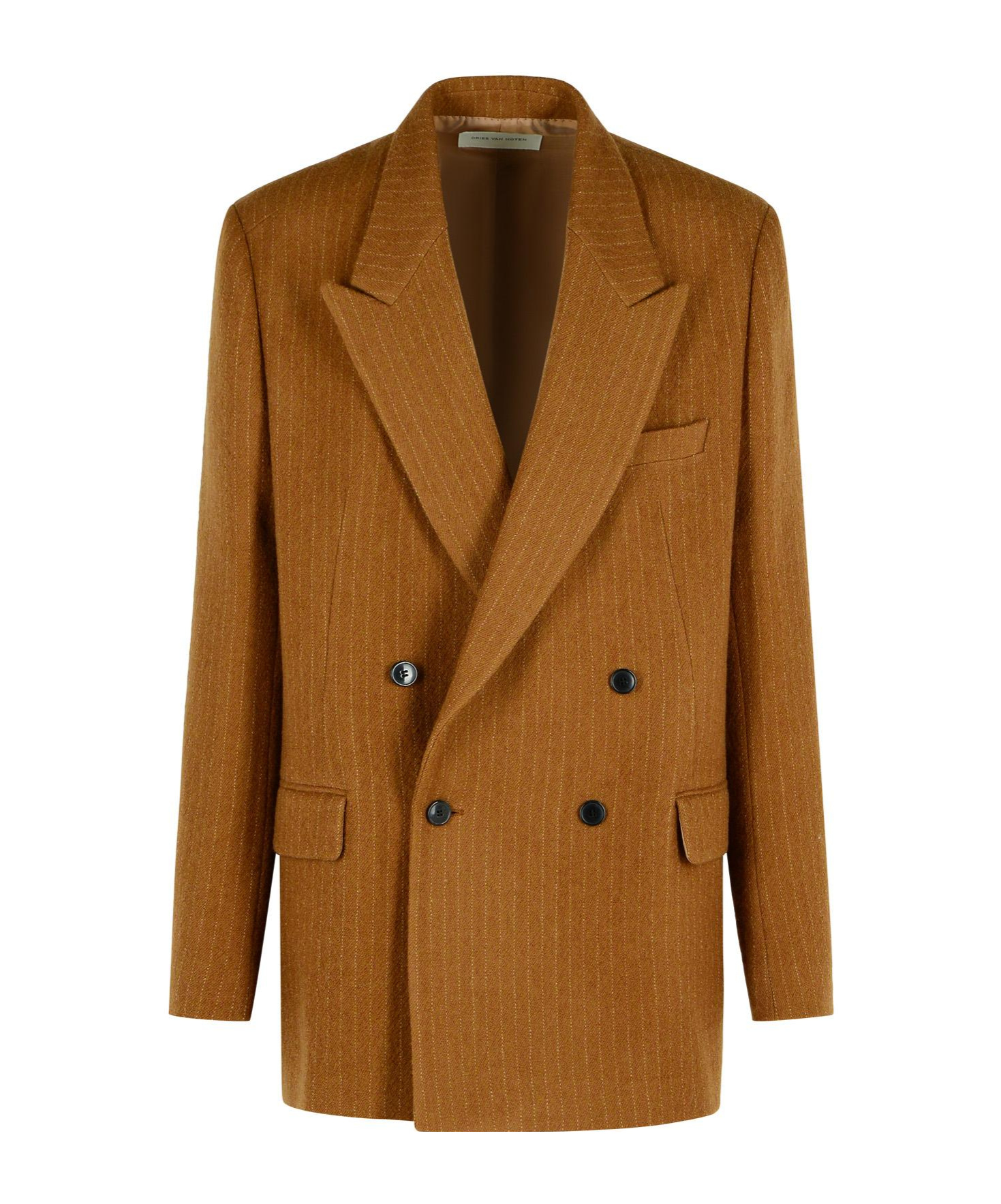 Dries Van Noten Bishop Brown Wool Jacket In Brown