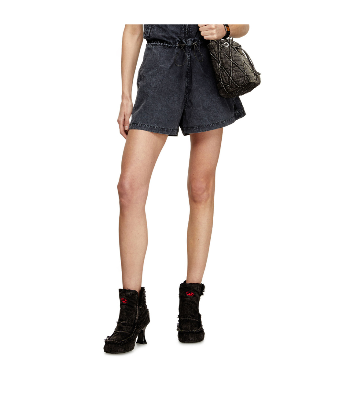 Diesel D-woodstock Heel Shoes In Black