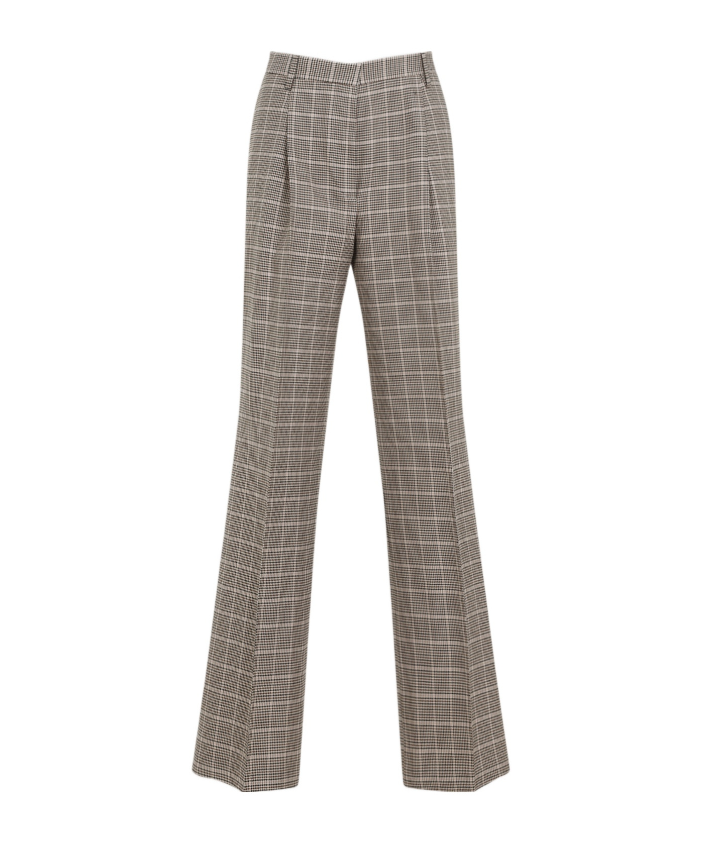 Dries Van Noten Portia Checked Pants In Gray