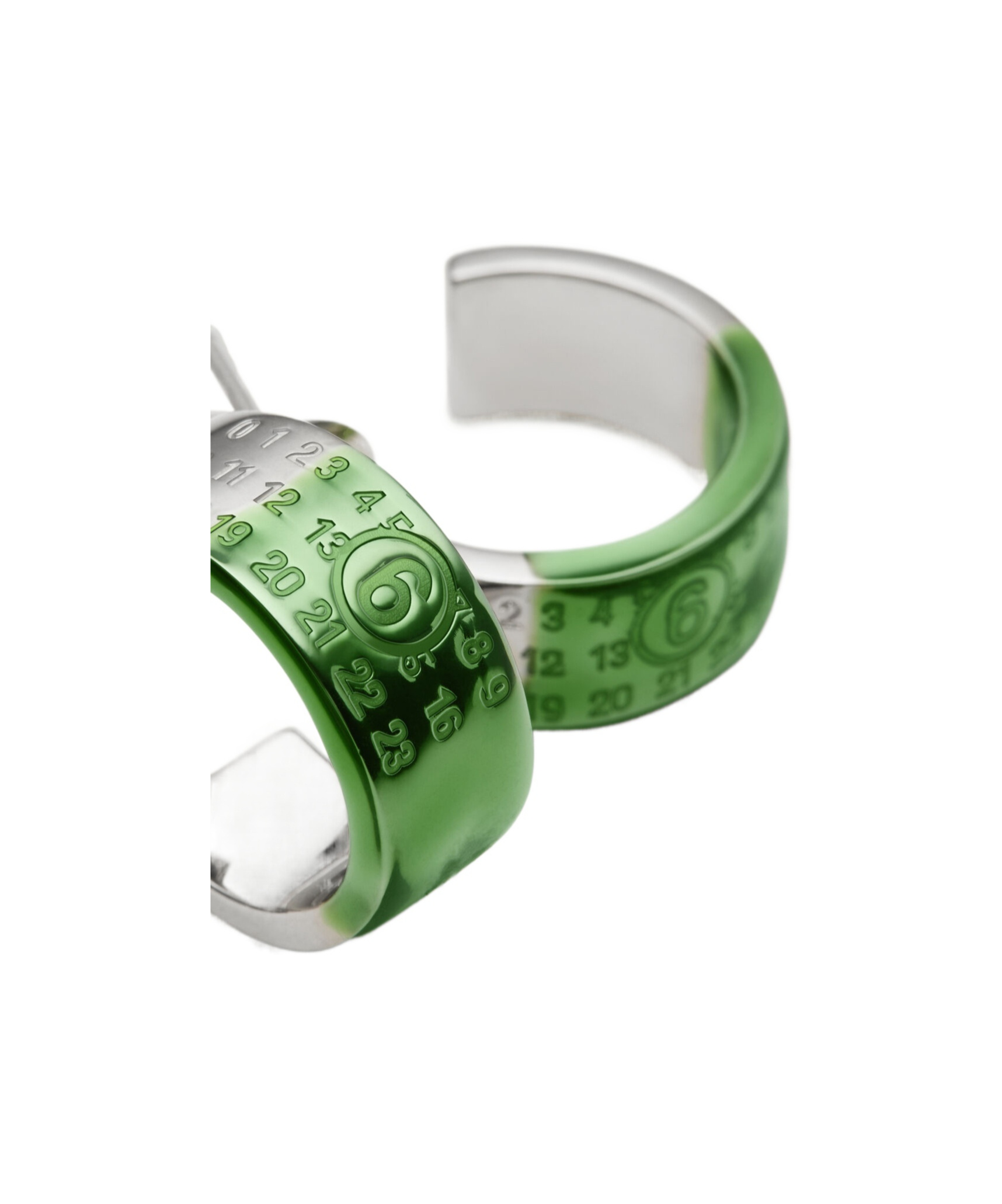 Mm6 Maison Margiela Numeric-engraved Signature Earrings In Green
