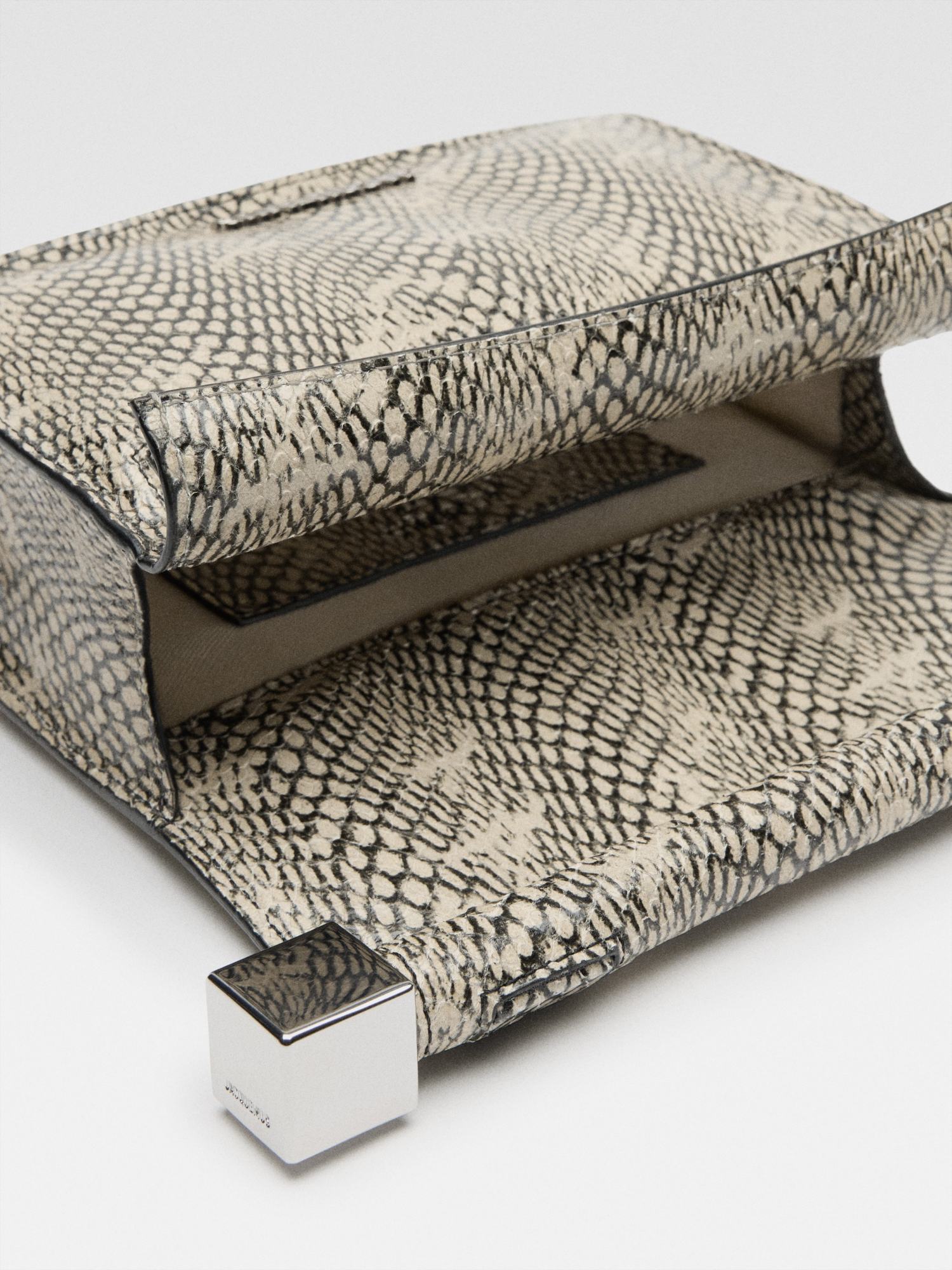 Jacquemus La Petite Pochette Snake Print Clutch In Gray