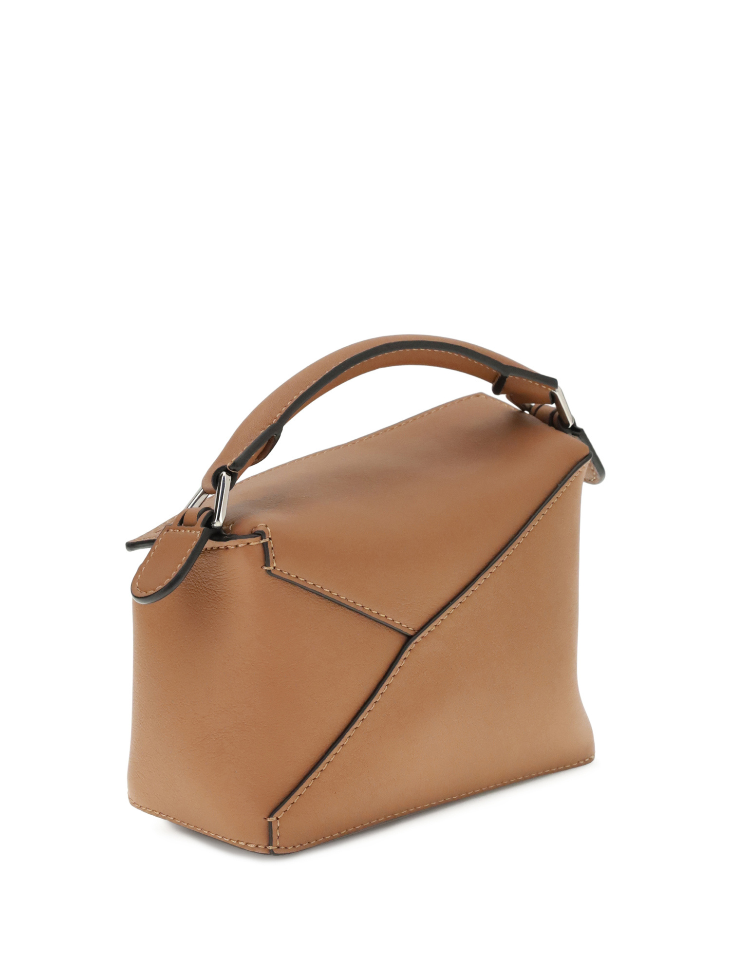 Loewe Mini Puzzle Edge Geometric-panel Tote Bag In Brown