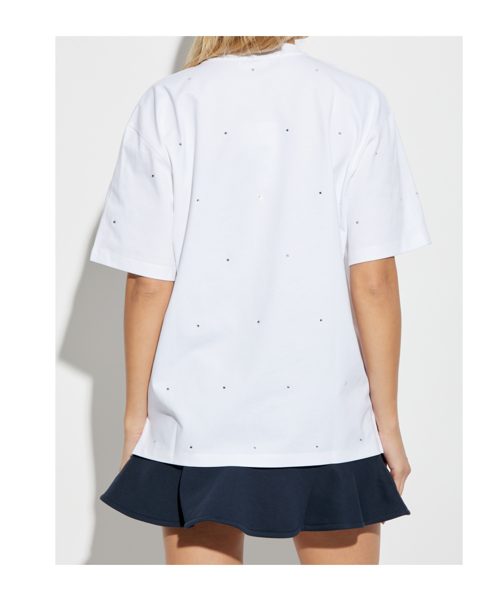 GANNI GANNI T-SHIRT WITH SHIMMERING APPLIQUES