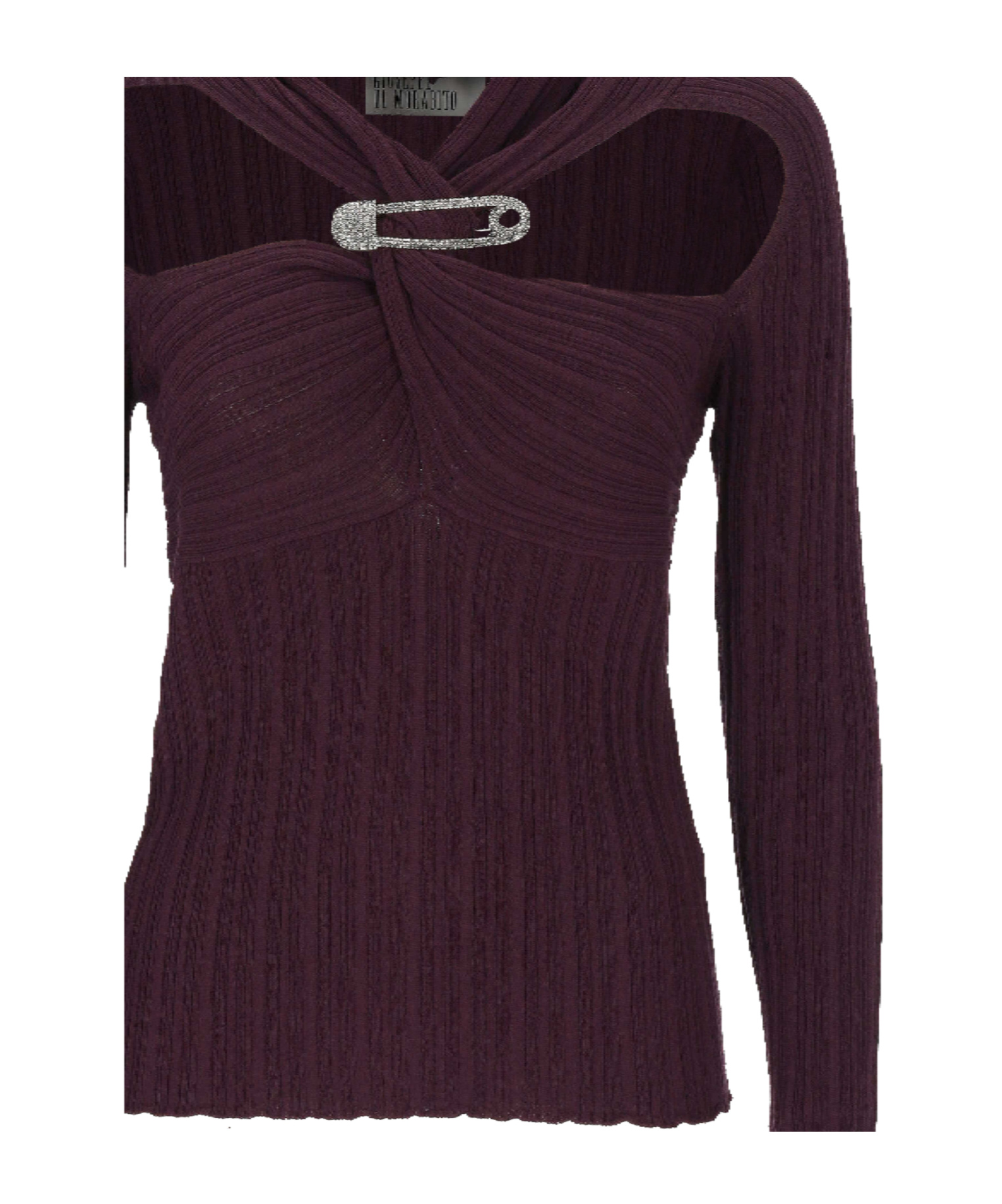 Giuseppe Di Morabito Purple Wool Blend Top In Purple