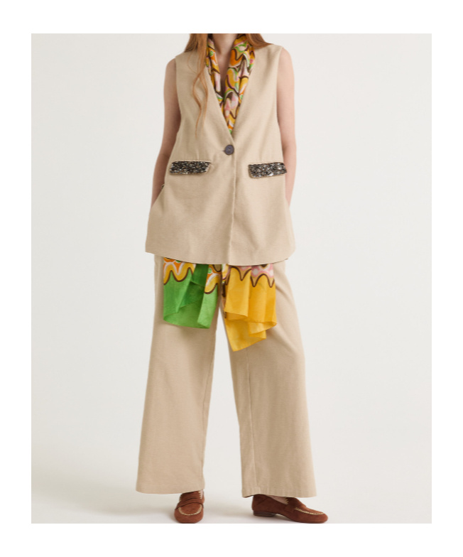 Maliparmi Sequin-embellished V-neck Waistcoat In Green