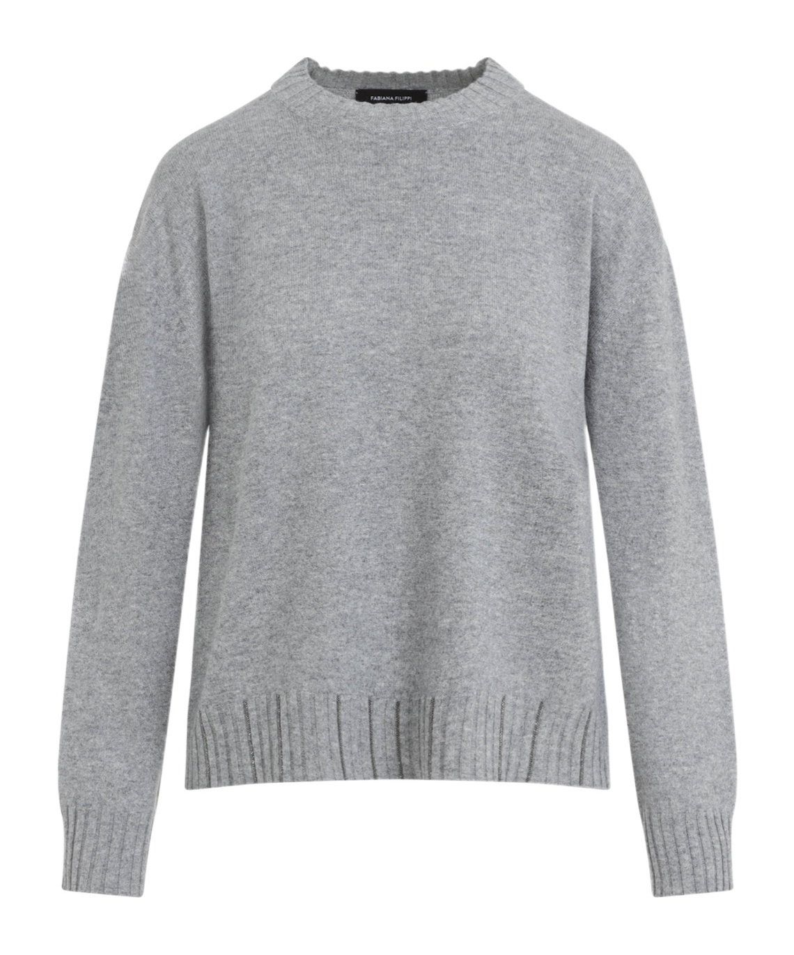 Fabiana Filippi Grey Wool Blend Crew Neck Sweater