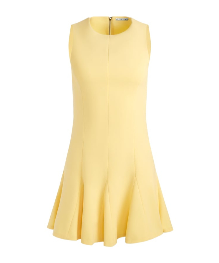 Alice And Olivia Isa Mini Dress In Butter