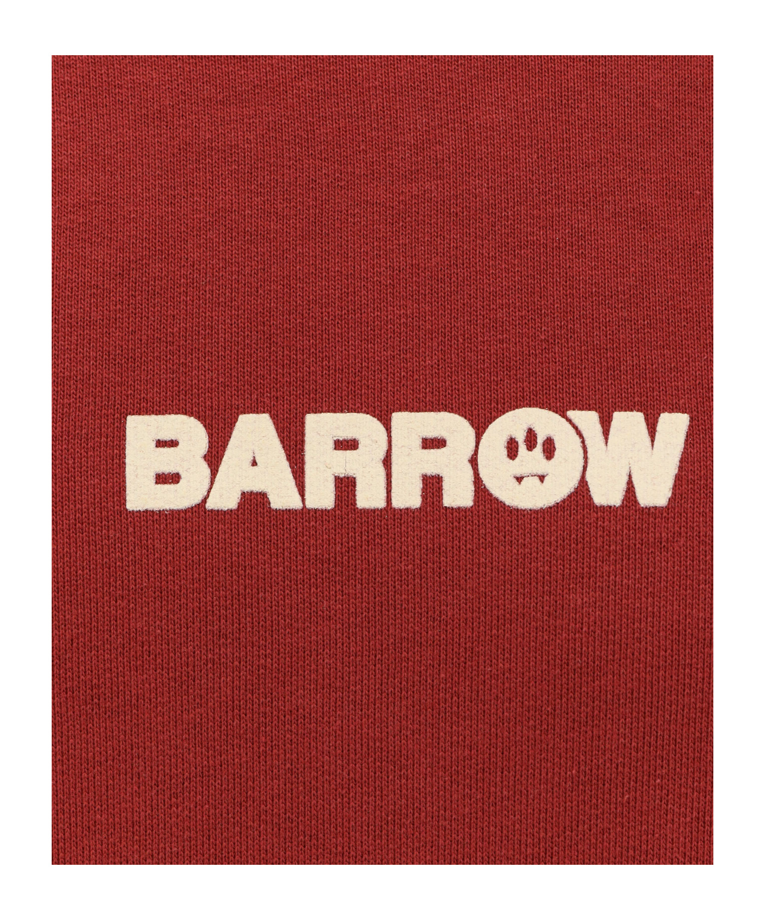 Barrow Cotton Sweatshirt With Hood And Graphic Back In Red
