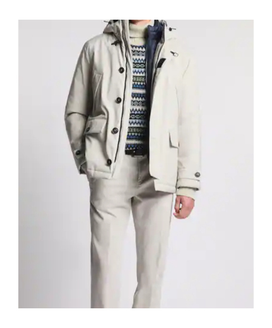 Fay Padded Hooded Coat In White