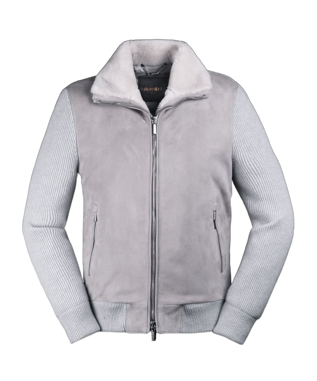 Moorer Stitched Casual Down Jacket In Gray