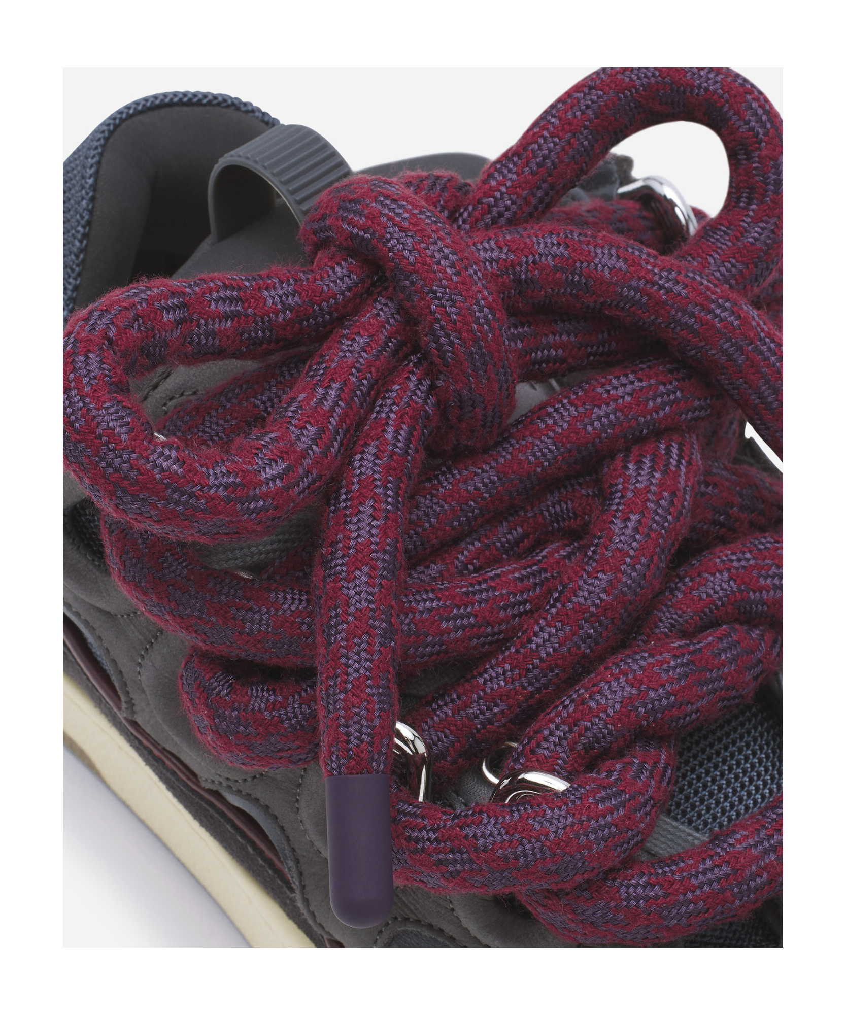 Lanvin Curb Sneakers In Leather With Snake Laces In Black
