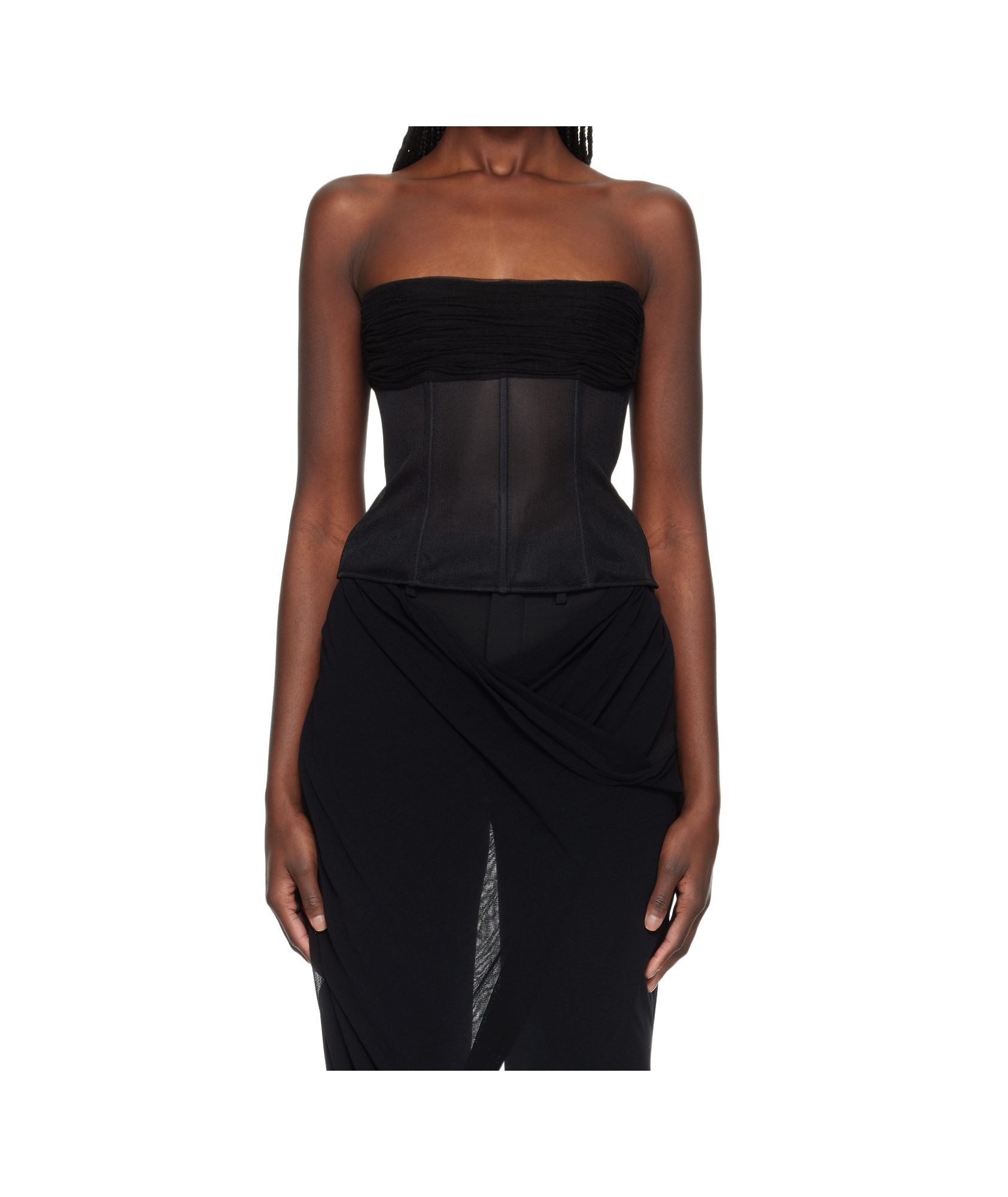 Christopher Esber Semi-sheer Mesh Bra In Black