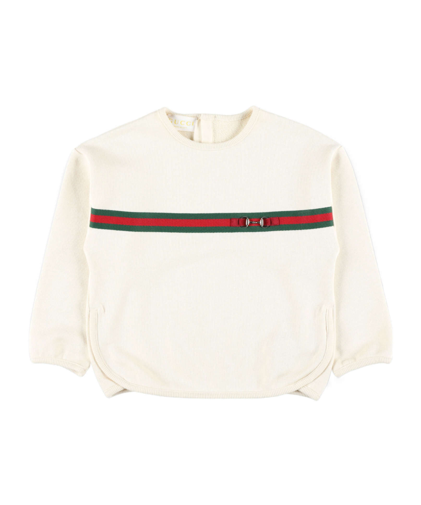 Gucci Baby Cotton Sweatshirt With Web In Gray
