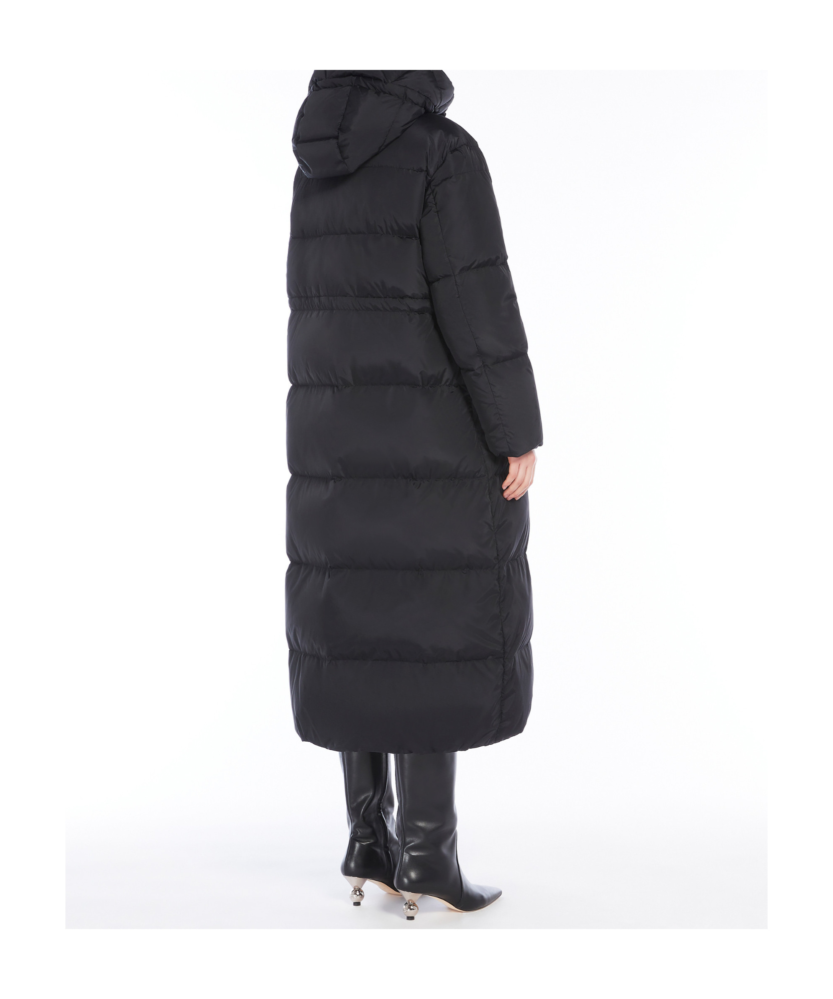 Weekend Max Mara Buttoned Drawstring Jacket In Black