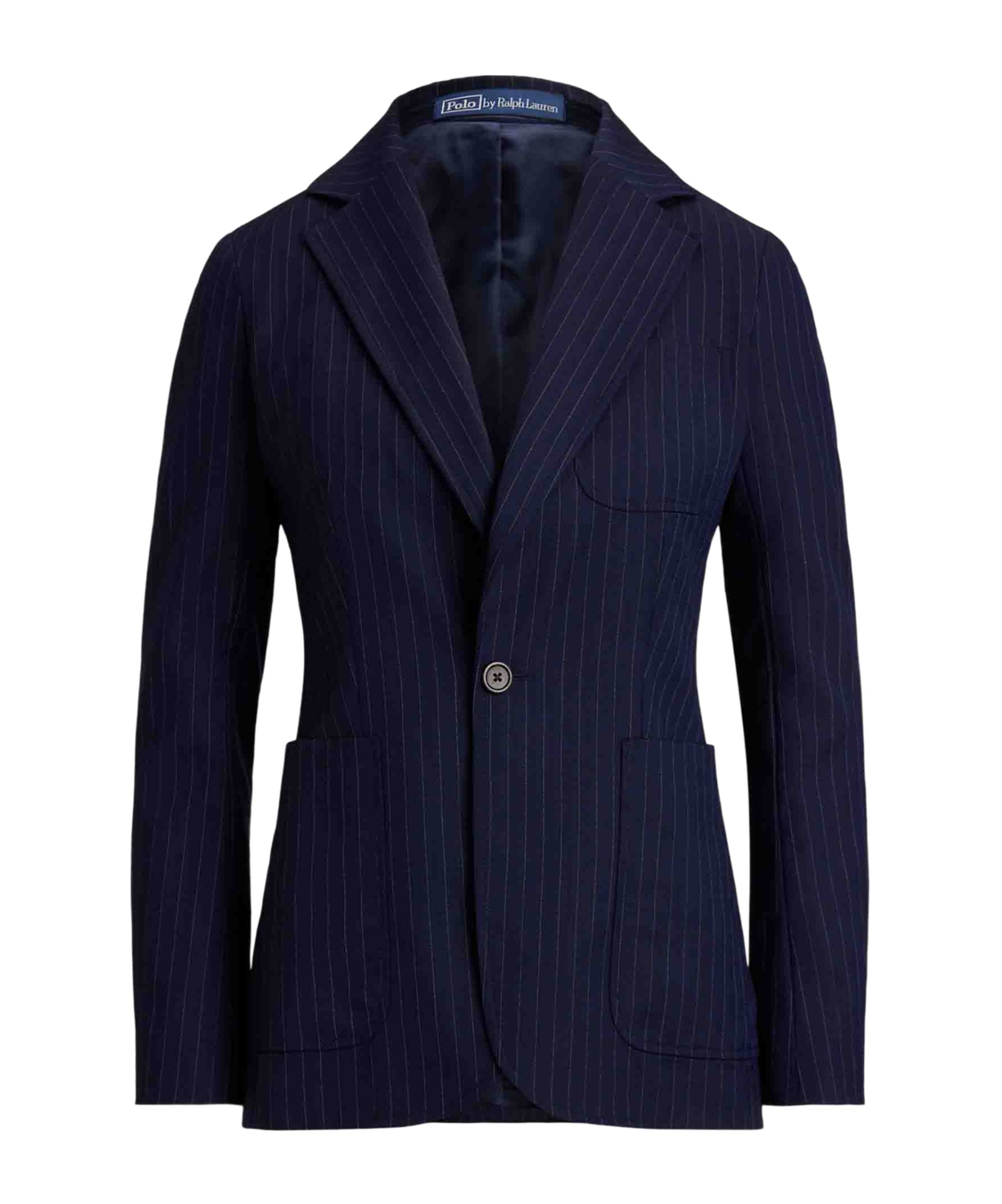 Polo Ralph Lauren Pinstripe Button Blazer In Blue